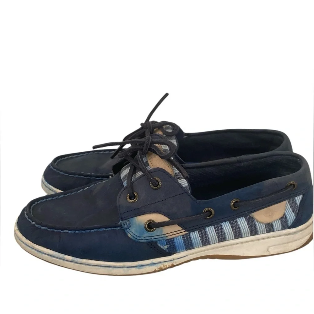 Sperry Womens Bluefish Striped Preppy Boat Shoes